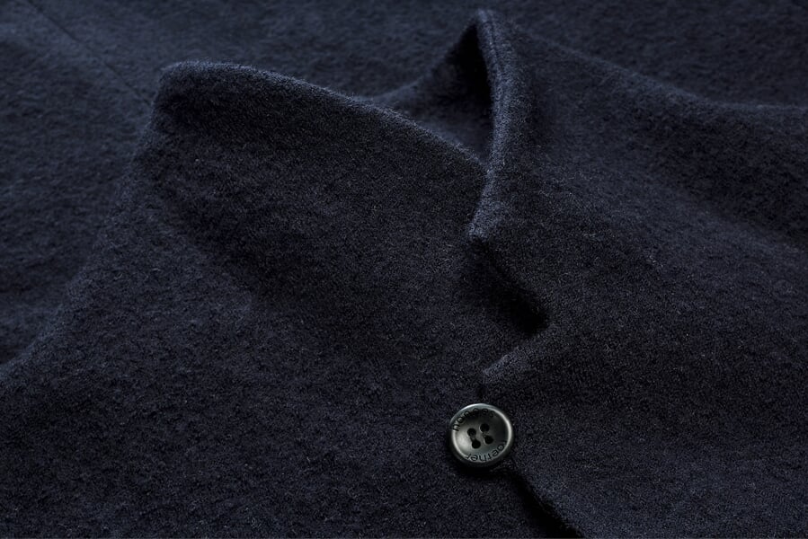 Veste homme col montant laine Bleu foncé, vue détaillée