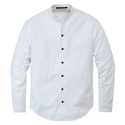 narrow collar dress shirt Mens shirt narrow collar, White