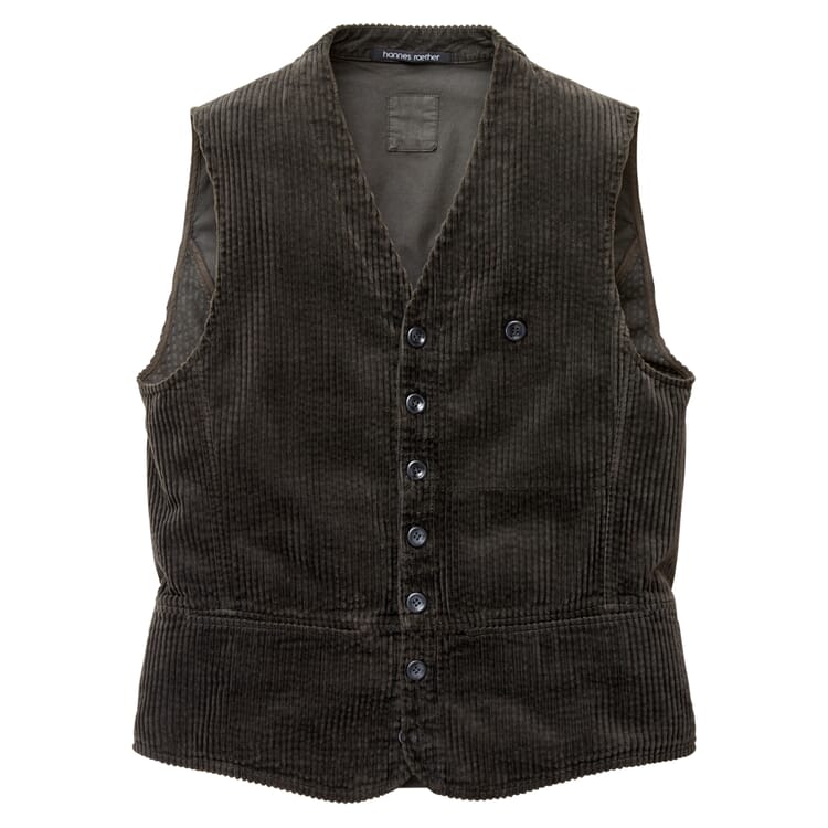 Men's corduroy vest, Anthracite