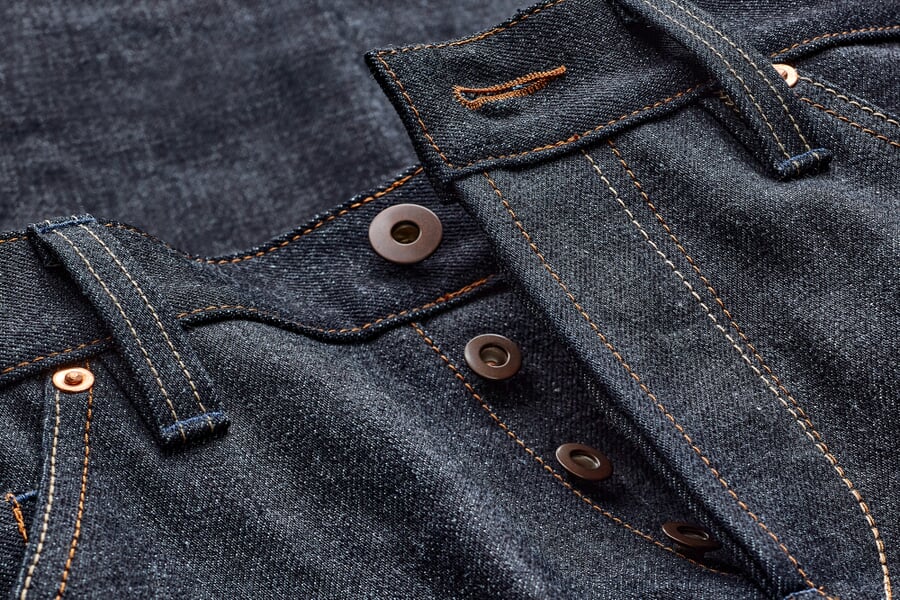 Men's anniversary jeans Denim, close-up