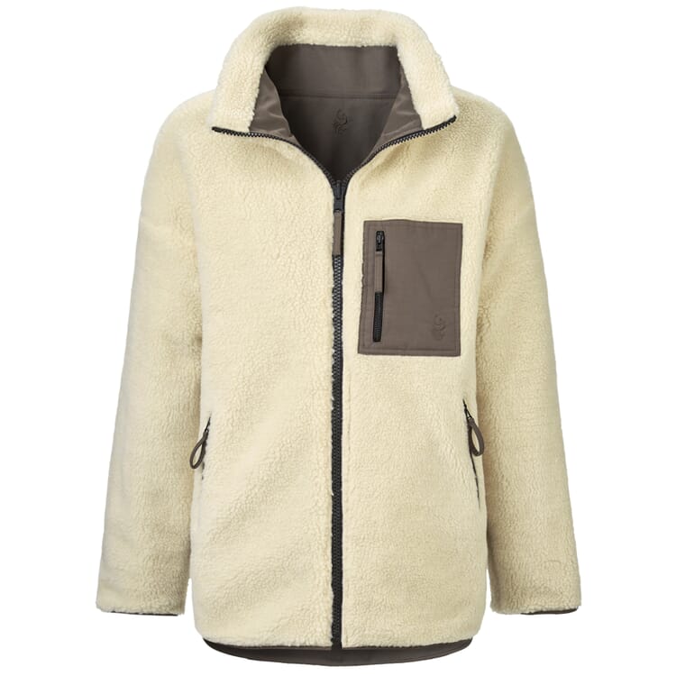 Damen-Teddy-Wendejacke, Naturweiß