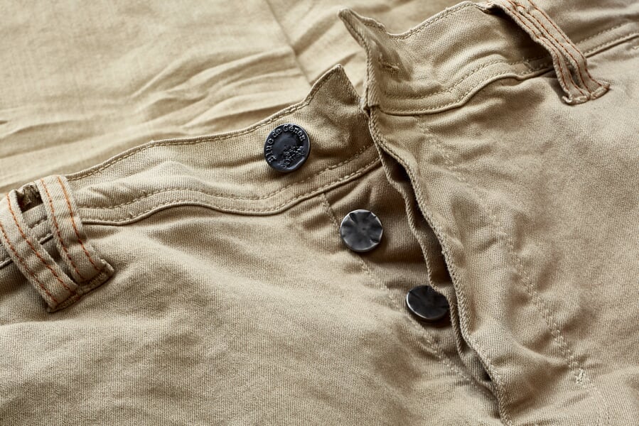 Men's Chino Pants." Khaki.", close-up