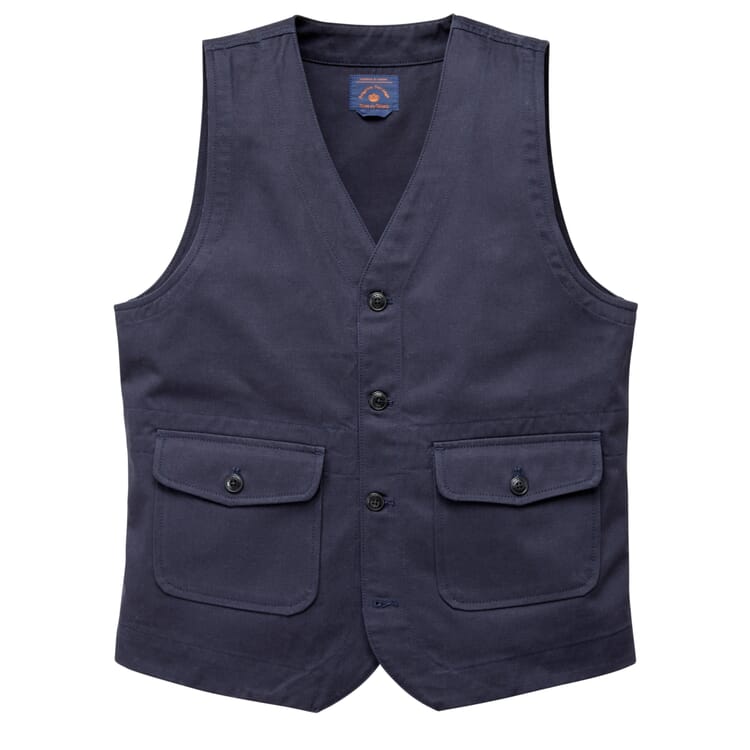 Men vest with patch pockets, Dark blue
