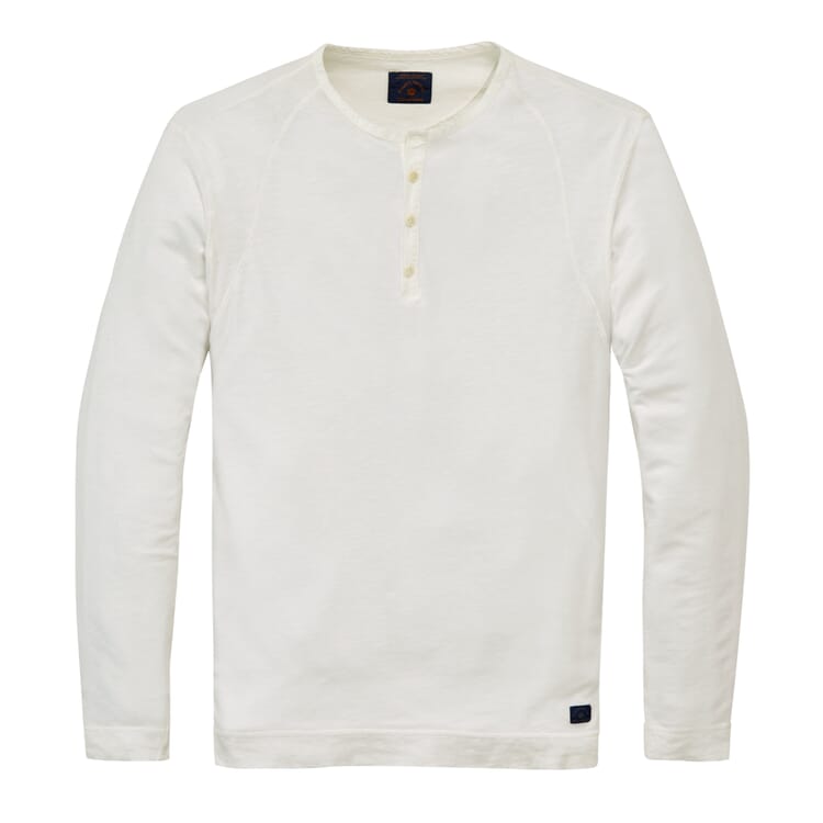 Men shirt with button placket, White
