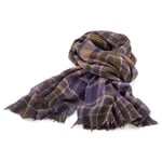 Ladies wool scarf plaid Brown-Purple