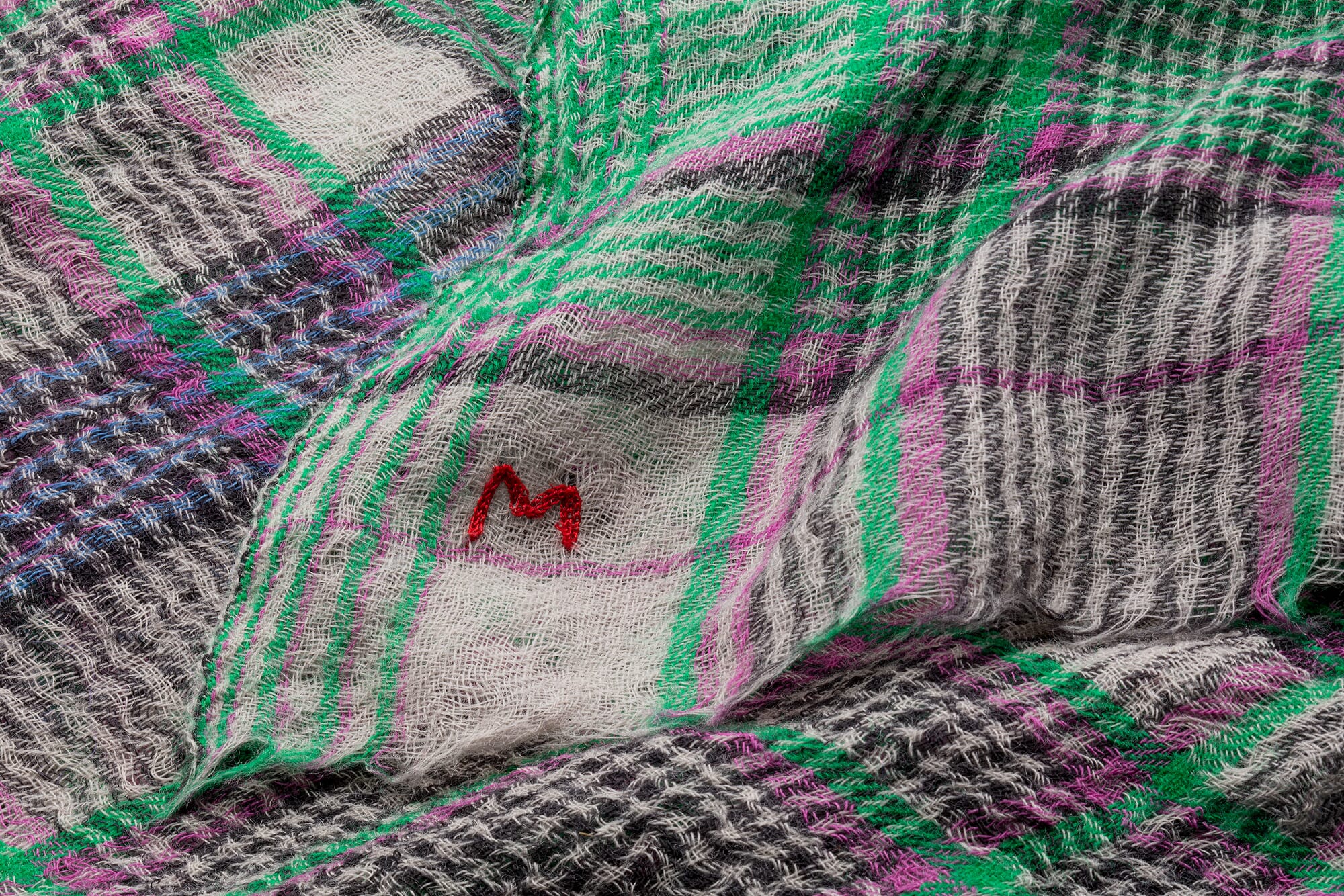 PURPLE & GREEN TWO TONE WOOL SCARF