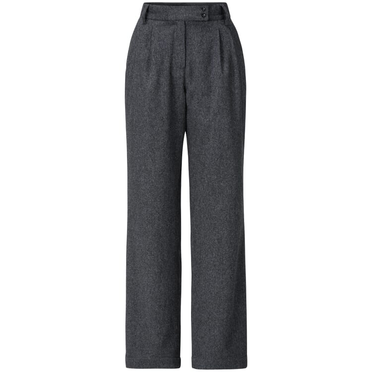Ladies pleated trousers, Grey melange