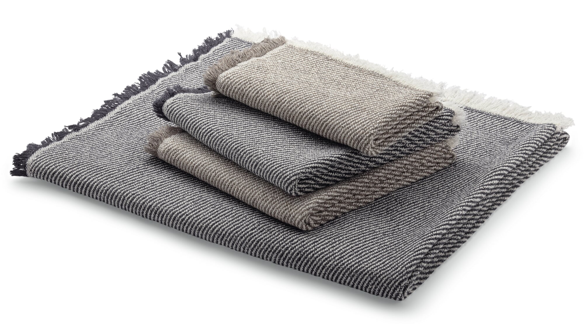 Japanese towel striped, Grey-brown-white, Shower Towel | Manufactum