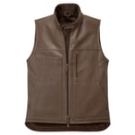 Gilet pour hommes, doublure en cuir de vache et laine Marron moyen