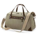 Travel bag canvas, green beige
