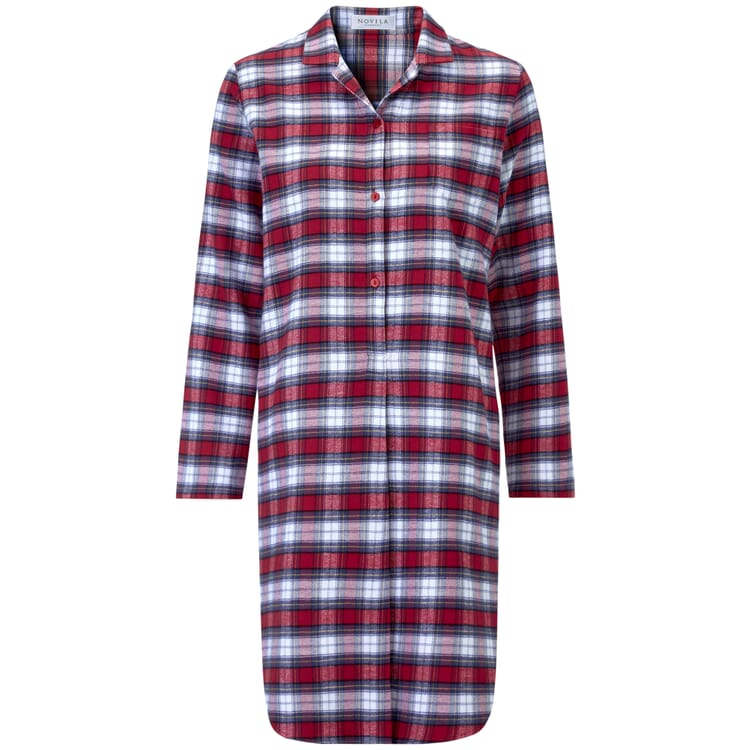 Ladies nightgown flannel patterned, Red