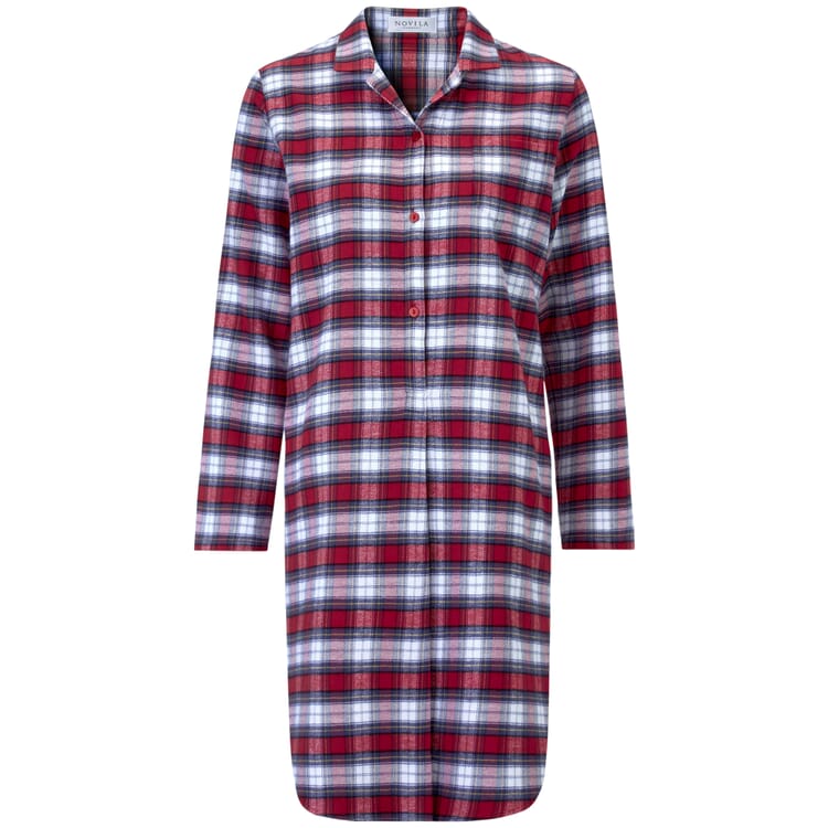 Women's Patterned Flannel Nightgown, Red