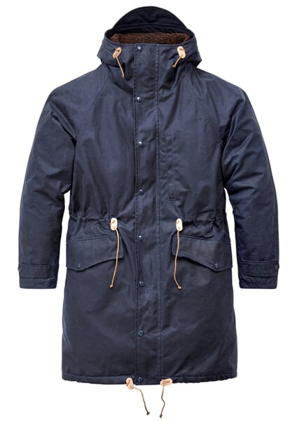 Mens parka lined Dark blue