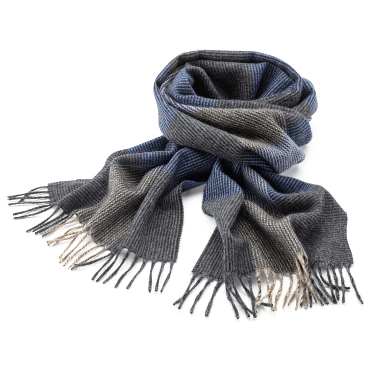 Mens fringe scarf patterned, Blue