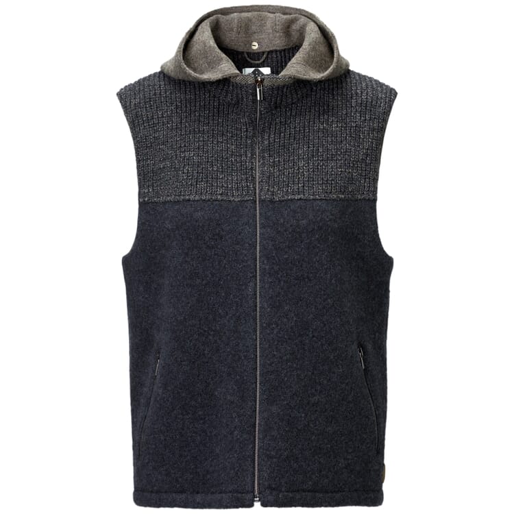 Gilet de laine en tricot pour hommes, Noir bleu