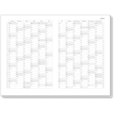 X47 monthly calendar 2024, A6