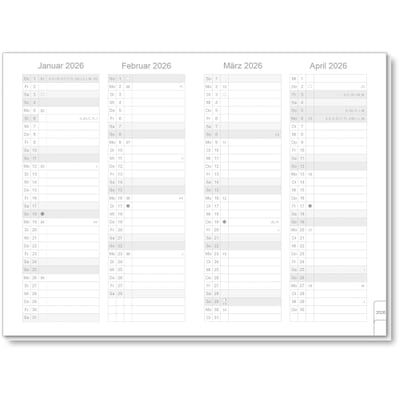 X47 monthly calendar 2024, A6
