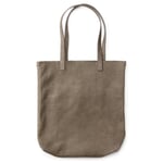 Damen-Tote Bag Leder Schiefergrau