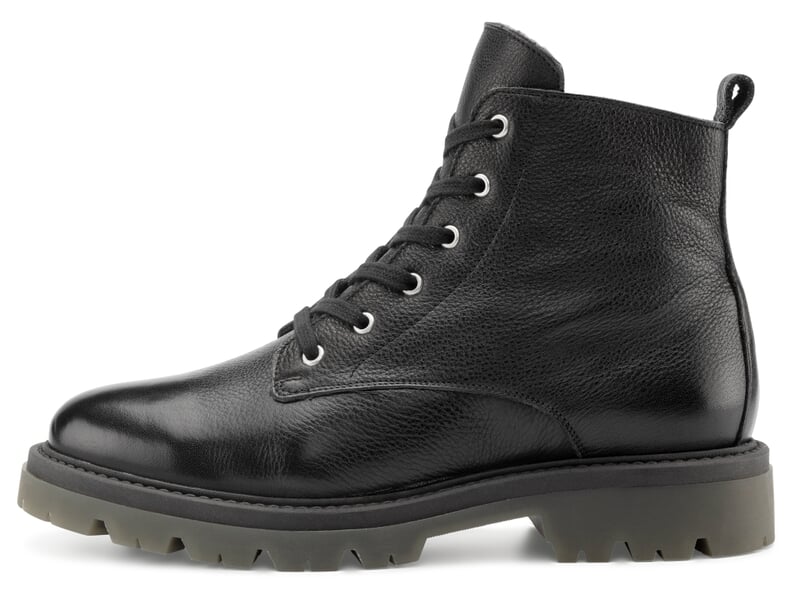 Mens lace up boot lined Black