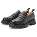 Loafers i læder til damer Sort