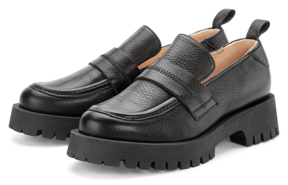 Mocassins pour femmes en cuir Noir