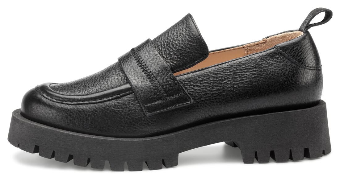Mocassins pour femmes en cuir Noir