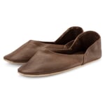 Ladies travel slipper leather Brown