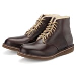 Mens lace up boot lined Bordeaux