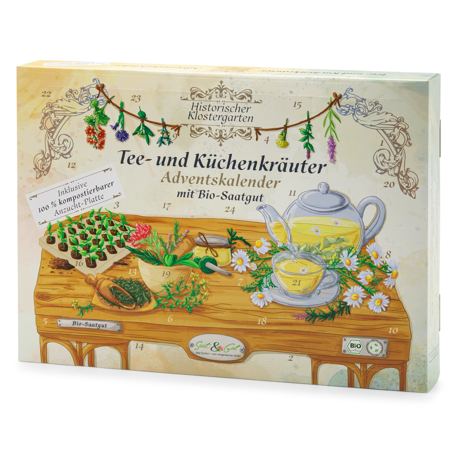 Saatgut-Adventskalender Tee- und Kchenkruter | Manufactum