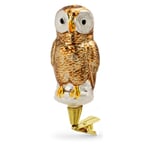 Hibou en verre de Lauscha traditionnel braun