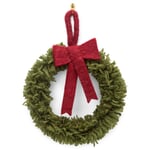 Door wreath wool with felt bow