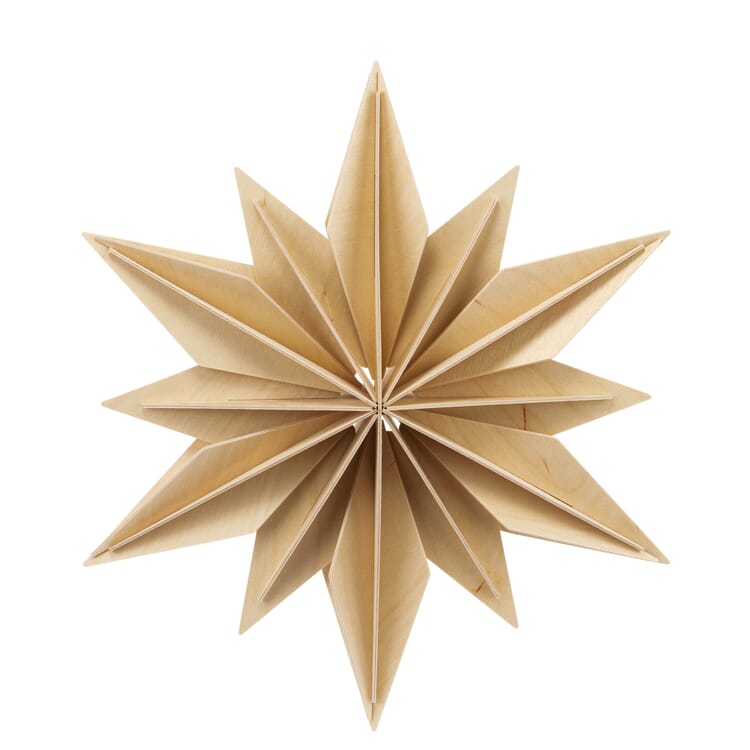 Étoile de Noël en bois, Naturel