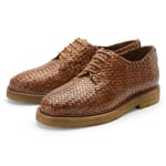 Scarpa derby da donna intrecciata Marrone