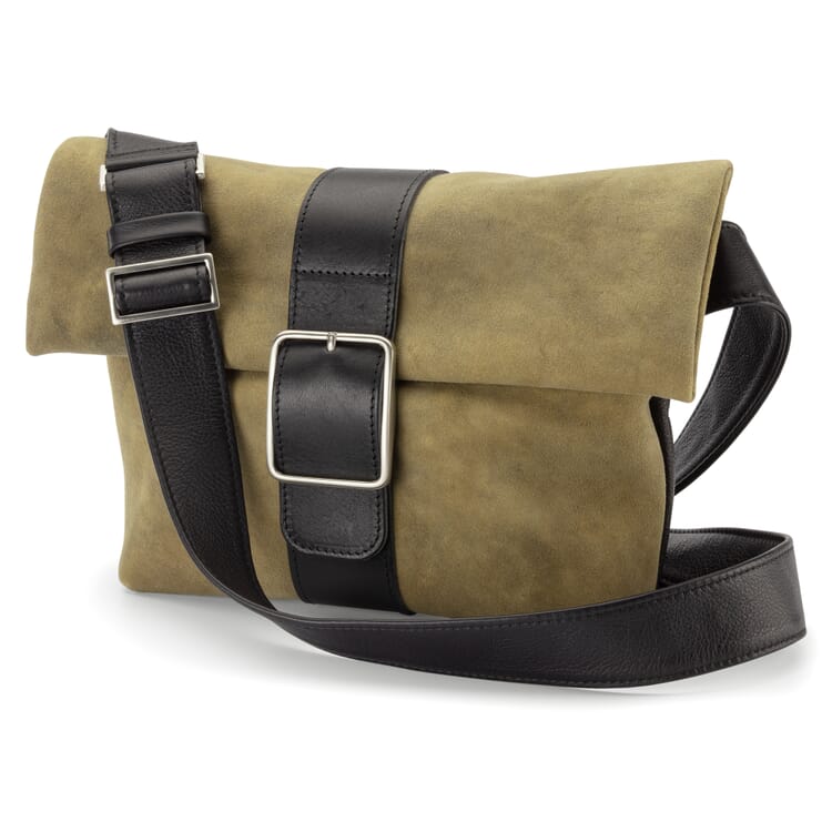 Sac à bandoulière pour femme en cuir de cerf, olive