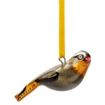 Pájaro decorativo de madera, tallado a mano Petirrojo de Heuglin