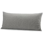 Taie d'oreiller en flanelle rayée Noir-Nature 40 × 80 cm