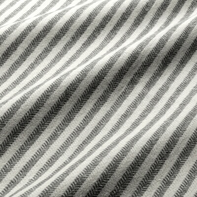 Bettbezug Flanell gestreift, Schwarz-Natur, 135 × 200 cm