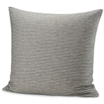 Kopfkissenbezug Flanell gestreift Schwarz-Natur 80 × 80 cm