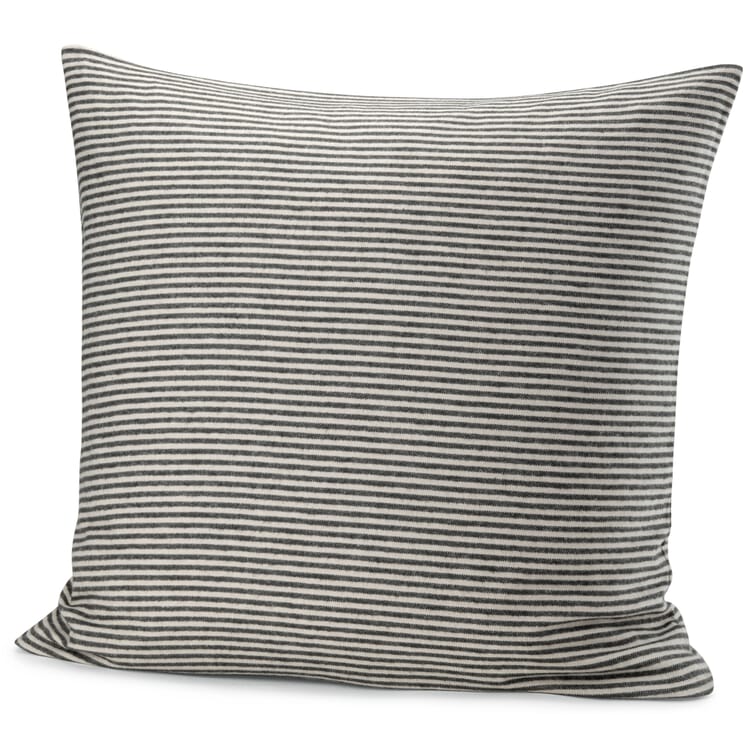 Pillowcase flannel striped, Black-Nature