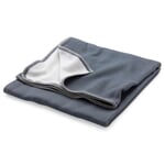 Coperta di cotone blu-grigio-bianco Doubleface