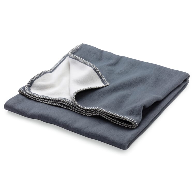 Coperta di cotone blu-grigio-bianco, Doubleface