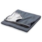 Cotton blanket blue gray white Doubleface