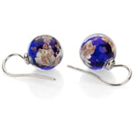 Boucles d'oreilles en verre de Murano bleu cobalt