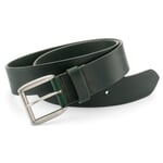 Mens leather belt single layer Dark green