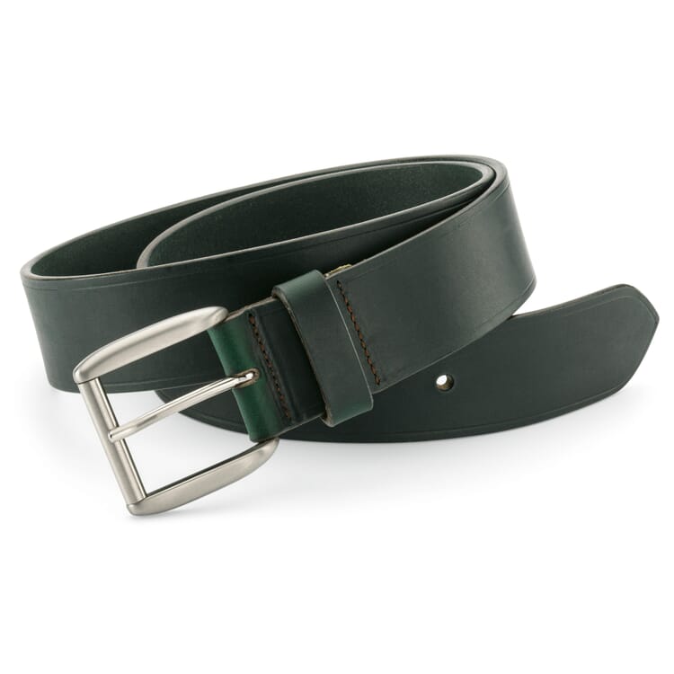 Mens leather belt single layer, Dark green