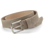 Ceinture femme en cuir velours Beige