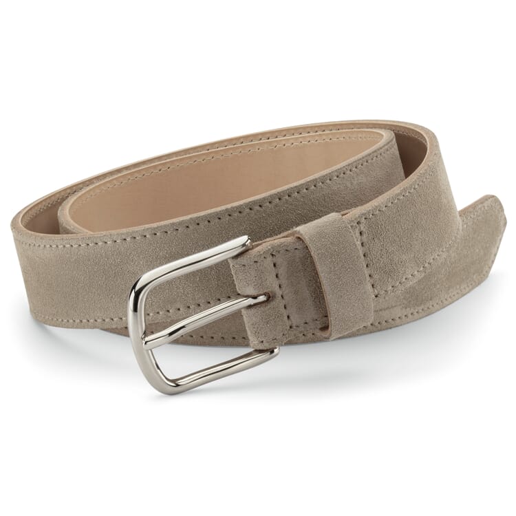 Ceinture femme en cuir velours, Beige