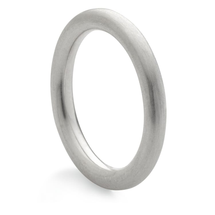 Finger ring round tube, Silver-Coloured