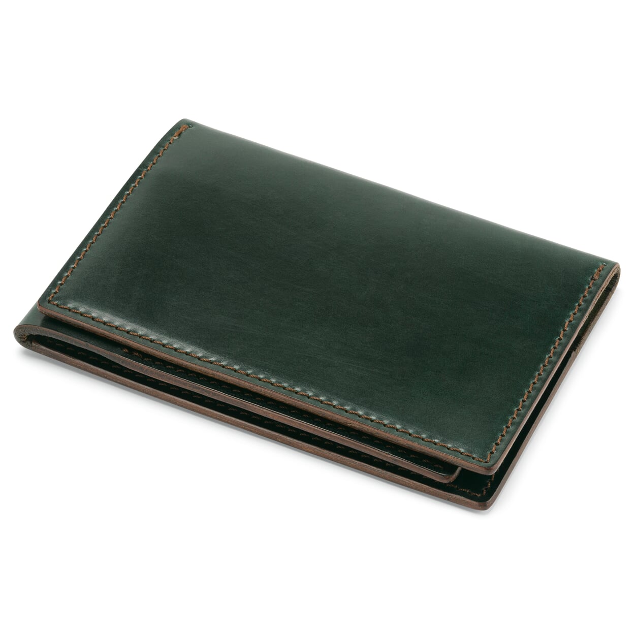 Men's Card Case Cordovan L Shape, Dark Green Manufactum
