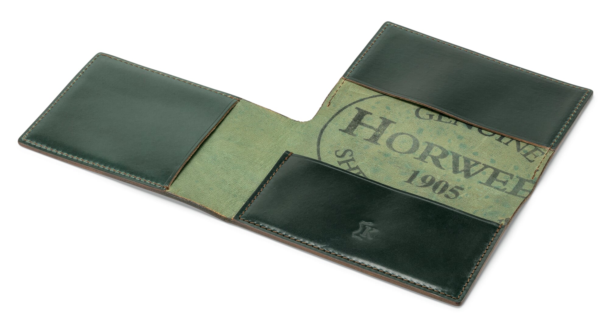 Herren-Kartenetui Cordovan L-Form, Dunkelgrün | Manufactum